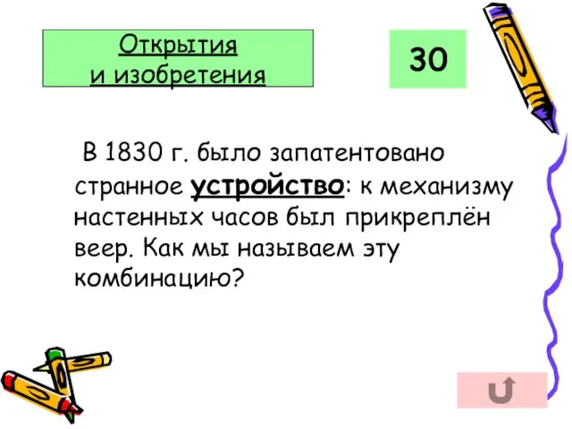 В 1830 г. было запатентовано странное устройство: к механизму настенных часов