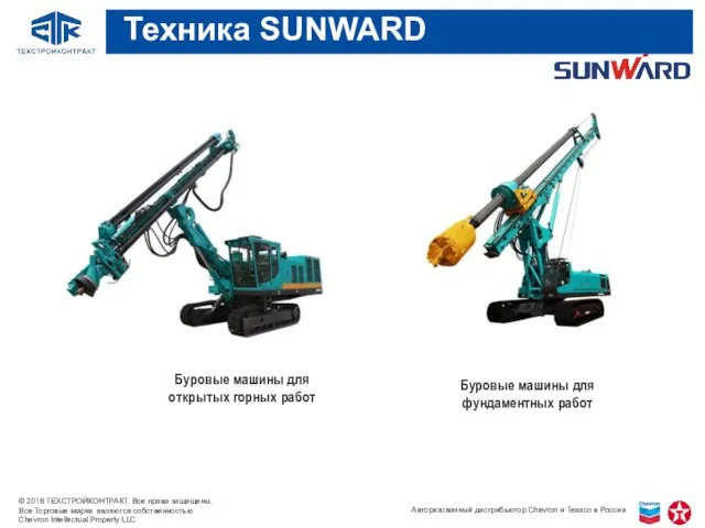 Буровые машины для открытых горных работ Буровые машины для фундаментных работ Техника SUNWARD