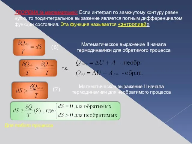 ТЕОРЕМА (в математике): Если интеграл по замкнутому контуру равен нулю, то