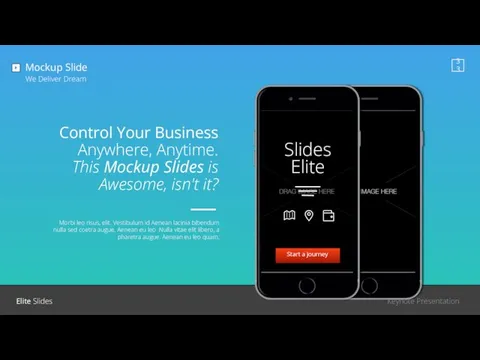 Mockup Slide We Deliver Dream Control Your Business Anywhere, Anytime. This