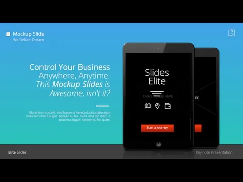 Mockup Slide We Deliver Dream Control Your Business Anywhere, Anytime. This