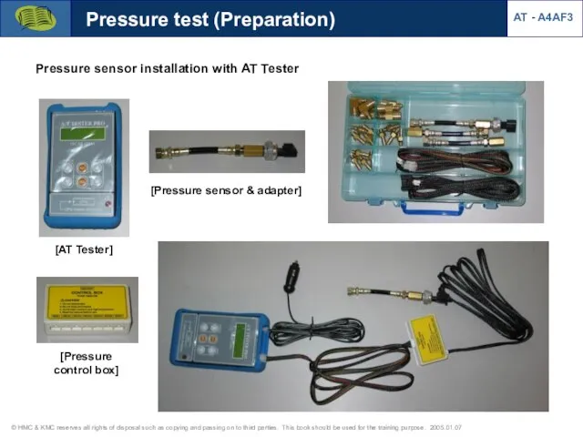 Pressure sensor installation with AT Tester AT - A4AF3 [AT Tester]