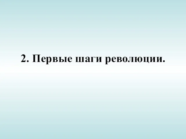 2. Первые шаги революции.