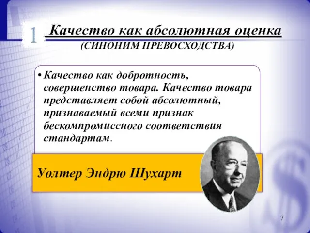 1. Качество как абсолютная оценка (СИНОНИМ ПРЕВОСХОДСТВА)