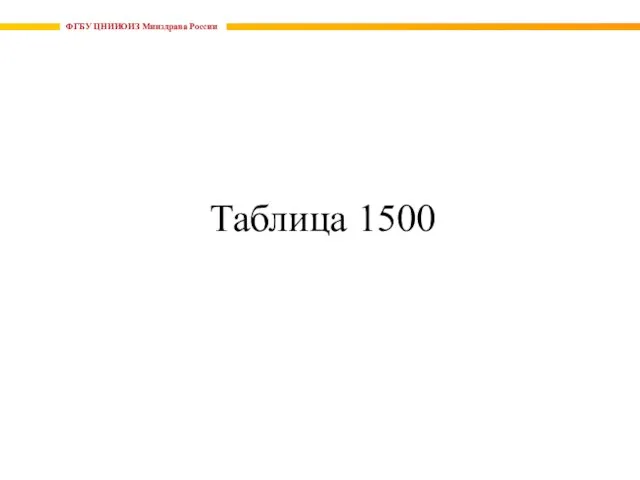 ФГБУ ЦНИИОИЗ Минздрава России Таблица 1500