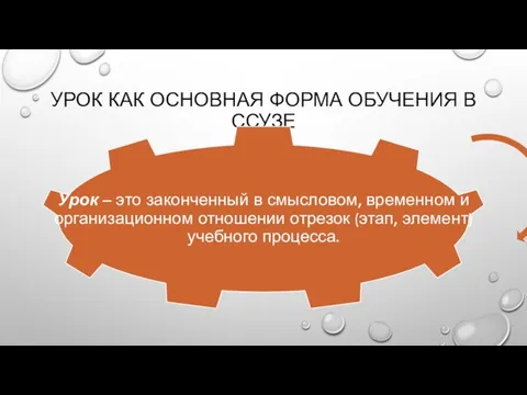 УРОК КАК ОСНОВНАЯ ФОРМА ОБУЧЕНИЯ В ССУЗЕ