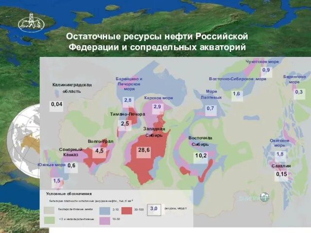 Остаточные ресурсы нефти Российской Федерации и сопредельных акваторий