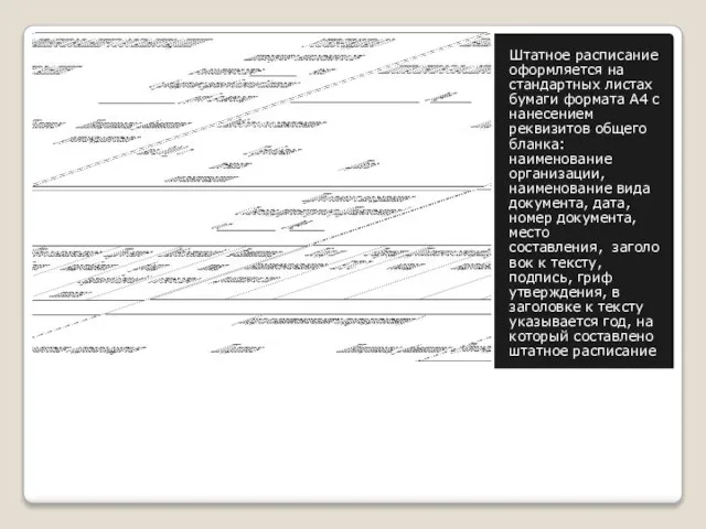 Штатное расписание оформляется на стандартных листах бумаги формата А4 с нанесением