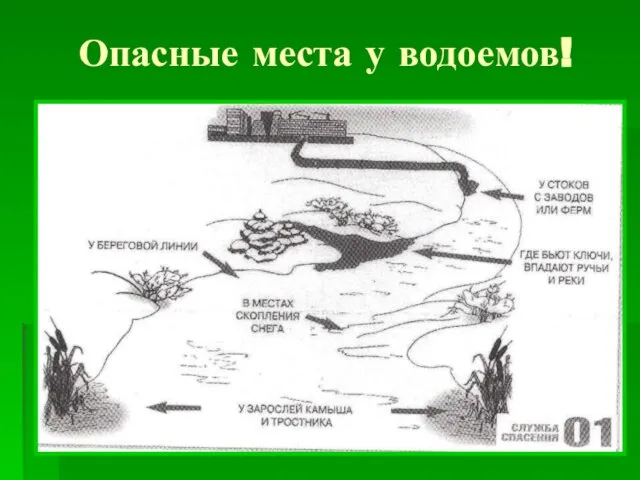 Опасные места у водоемов!