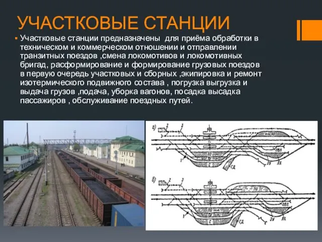 УЧАСТКОВЫЕ СТАНЦИИ Участковые станции предназначены для приёма обработки в техническом и