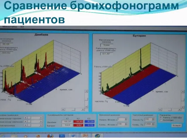 Сравнение бронхофонограмм пациентов