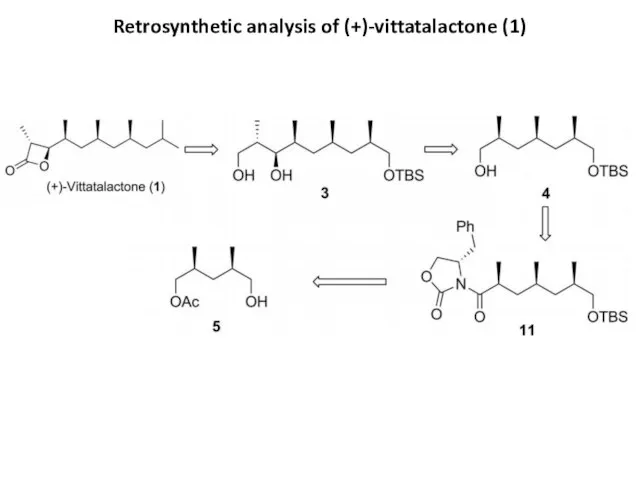 Retrosynthetic analysis of (+)-vittatalactone (1)