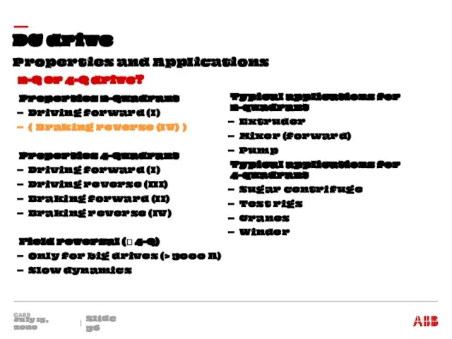 Properties and Applications DC drive July 15, 2020 Slide 2-Q or