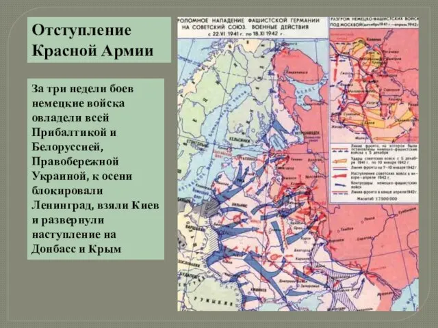 Отступление Красной Армии За три недели боев немецкие войска овладели всей