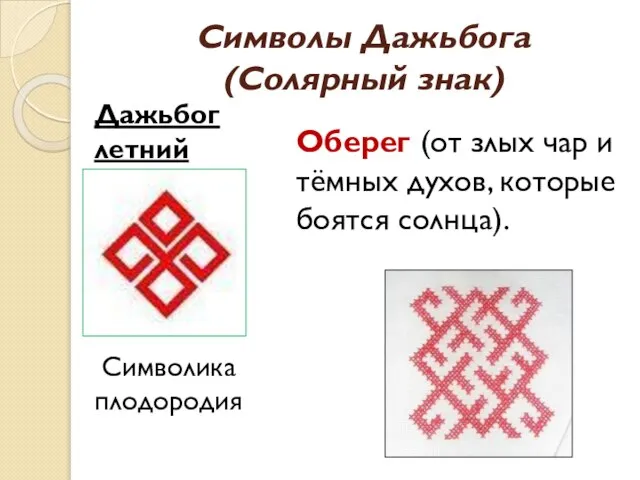 Символы Дажьбога (Солярный знак) Дажьбог летний Оберег (от злых чар и