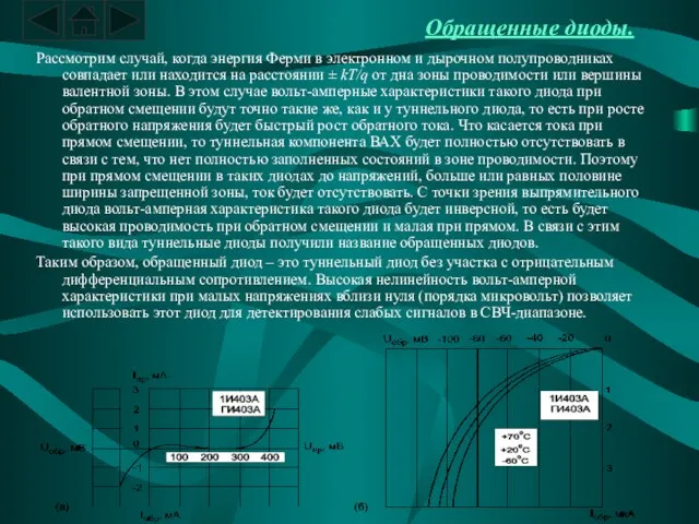 Обращенные диоды. Рассмотрим случай, когда энергия Ферми в электронном и дырочном