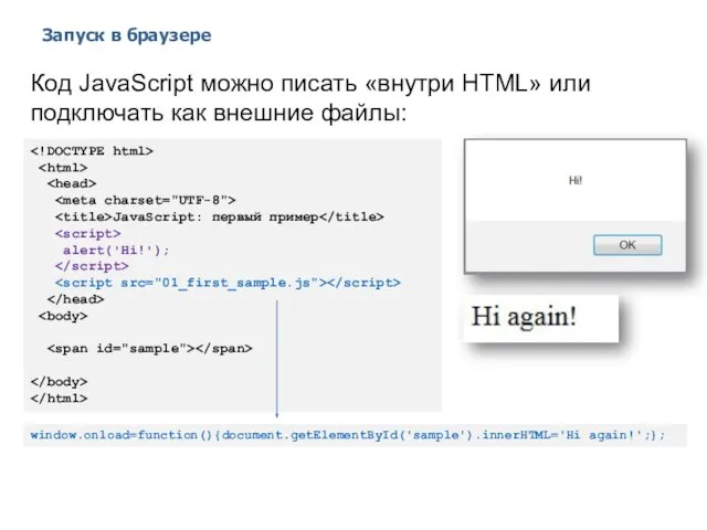 Запуск в браузере 2014 © EPAM Systems, RD Dep. Код JavaScript