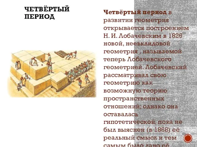 ЧЕТВЁРТЫЙ ПЕРИОД Четвёртый период в развитии геометрия открывается построением Н. И.