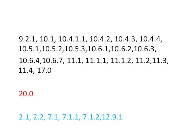 9.2.1, 10.1, 10.4.1.1, 10.4.2, 10.4.3, 10.4.4, 10.5.1,10.5.2,10.5.3,10.6.1,10.6.2,10.6.3, 10.6.4,10.6.7, 11.1, 11.1.1, 11.1.2,