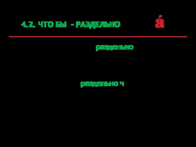 4.2. ЧТО БЫ - РАЗДЕЛЬНО Пишется раздельно местоимение с частицей что