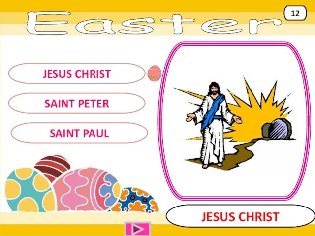 Easter JESUS CHRIST JESUS CHRIST 12 SAINT PETER SAINT PAUL