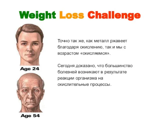 Weight Loss Challenge Точно так же, как металл ржавеет благодаря окислению,