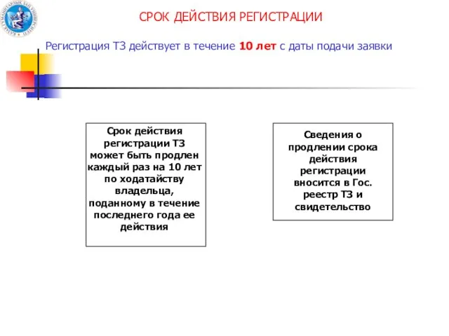 СРОК ДЕЙСТВИЯ РЕГИСТРАЦИИ Регистрация ТЗ действует в течение 10 лет с