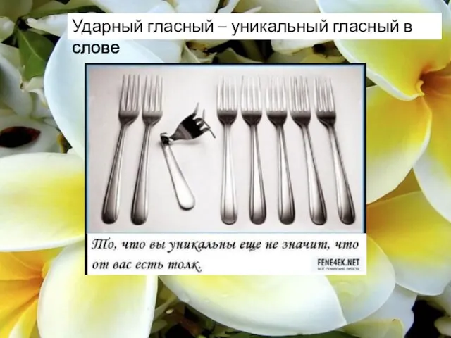 Ударный гласный – уникальный гласный в слове