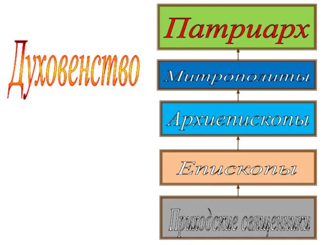 Духовенство Приходские священники Епископы Архиепископы Митрополиты Патриарх