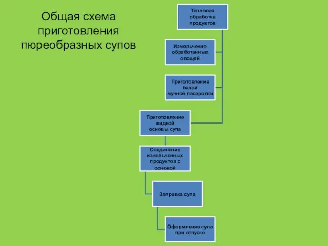 Общая схема приготовления пюреобразных супов