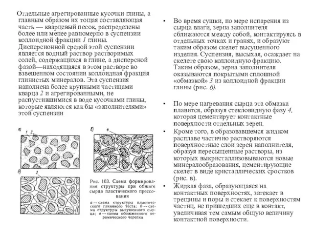 Отдельные агрегированные кусочки глины, а главным образом их тощая составляющая часть