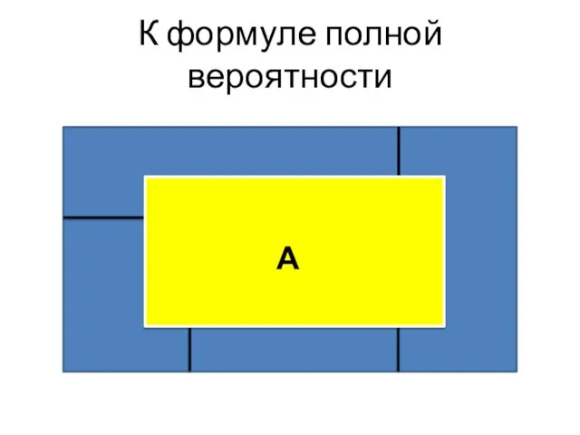 К формуле полной вероятности А