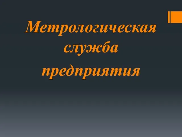 Метрологическая служба предприятия