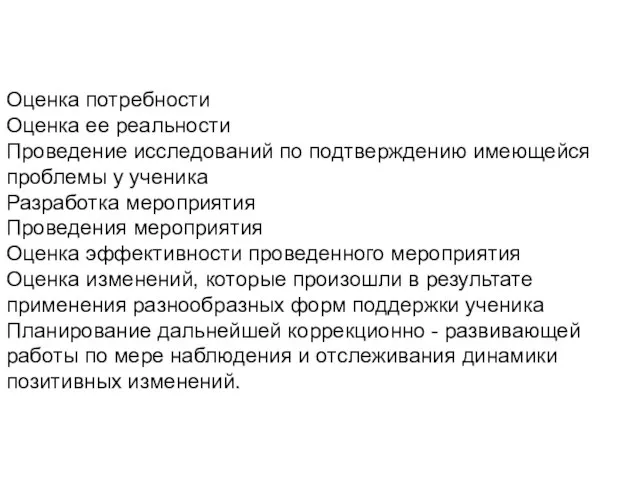 Оценка потребности Оценка ее реальности Проведение исследований по подтверждению имеющейся проблемы