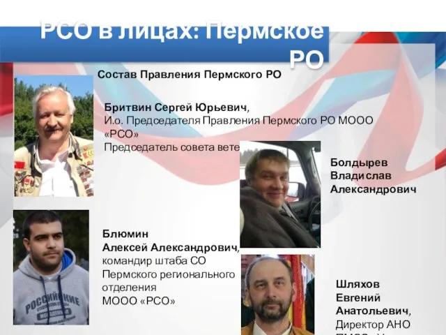 РСО в лицах: Пермское РО Состав Правления Пермского РО Блюмин Алексей