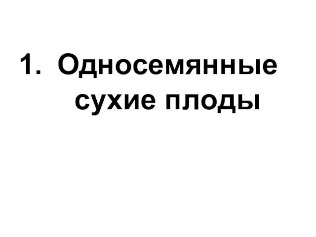 Односемянные сухие плоды