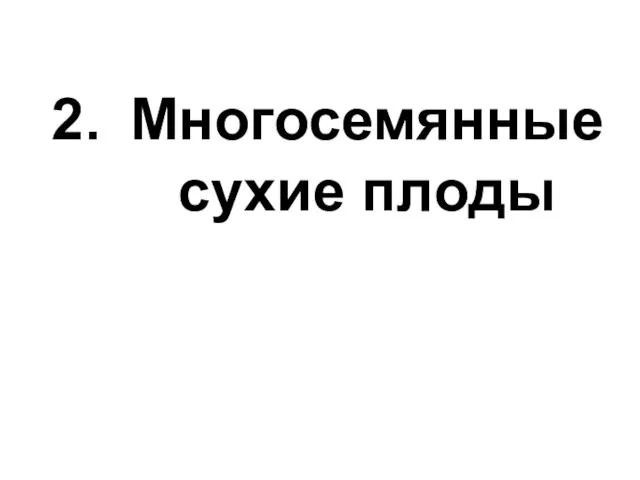 Многосемянные сухие плоды