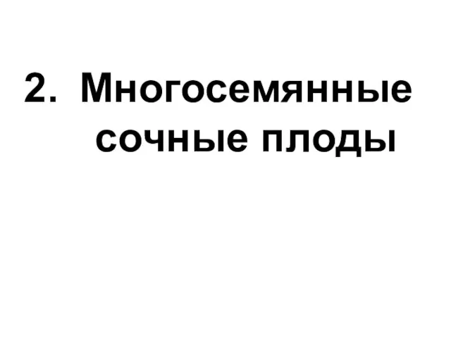 Многосемянные сочные плоды