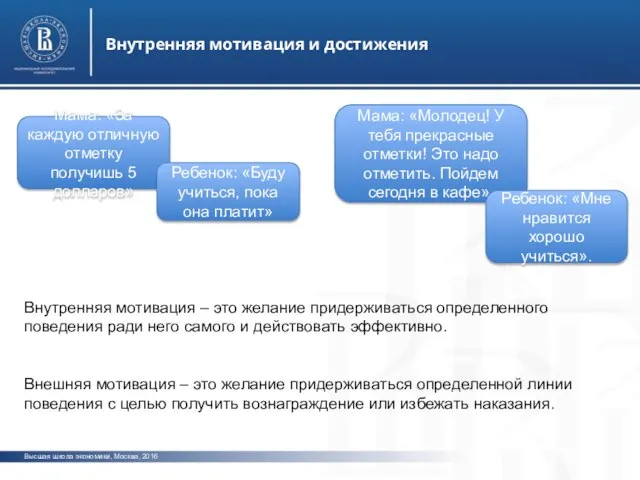 Высшая школа экономики, Москва, 2016 Внутренняя мотивация и достижения фото фото
