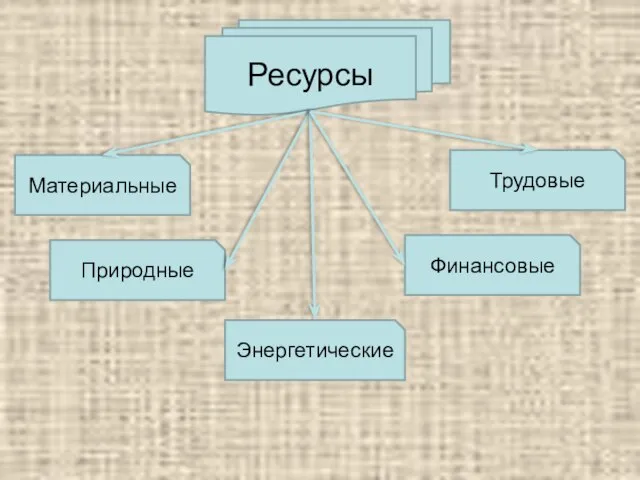 Ресурсы Материальные Природные Финансовые Трудовые Энергетические