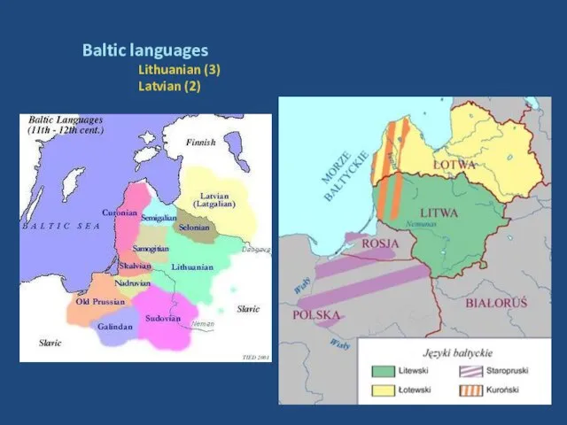 Baltic languages Lithuanian (3) Latvian (2)
