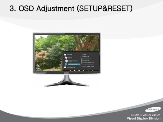 3. OSD Adjustment (SETUP&RESET)