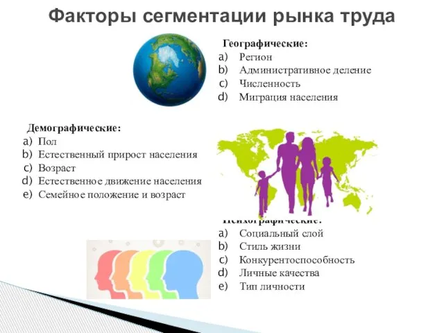 Факторы сегментации рынка труда