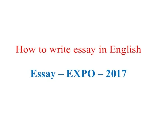 How to write essay in English