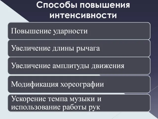 Способы повышения интенсивности