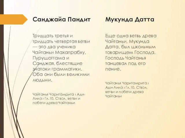 Санджайа Пандит Тридцать третья и тридцать четвертая ветви — это два