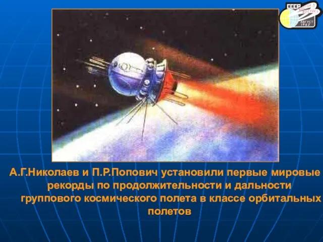 А.Г.Николаев и П.Р.Попович установили первые мировые рекорды по продолжительности и дальности