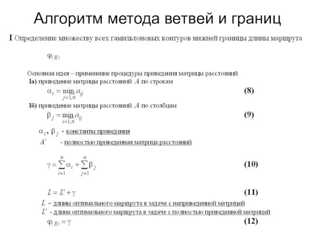 Алгоритм метода ветвей и границ