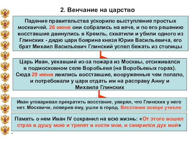 * 2. Венчание на царство Падение правительства ускорило выступление простых москвичей.