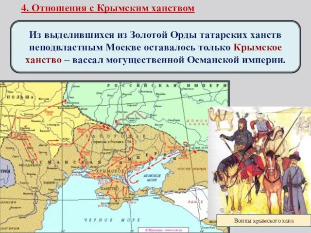 4. Отношения с Крымским ханством Из выделившихся из Золотой Орды татарских
